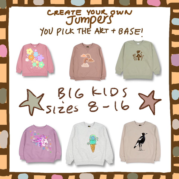 Create your own BIG KIDS JUMPERS - size 8 to 16