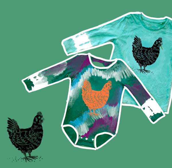 Chicken Stamp Onesie