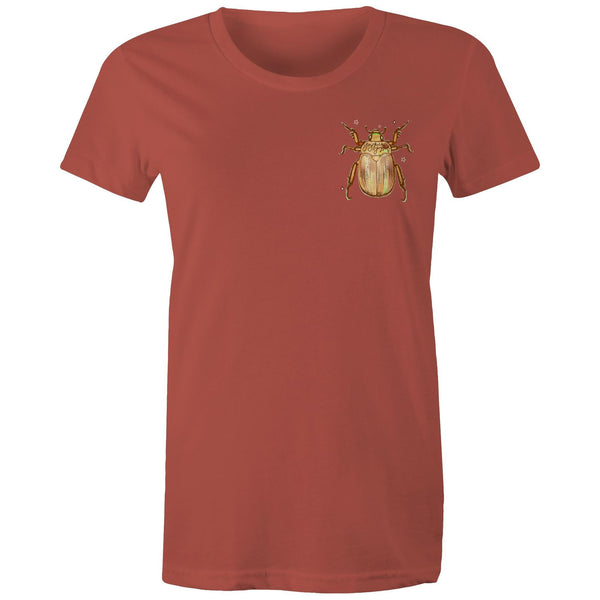 Christmas Beetle Pocket Desgin - Women's Maple Tee