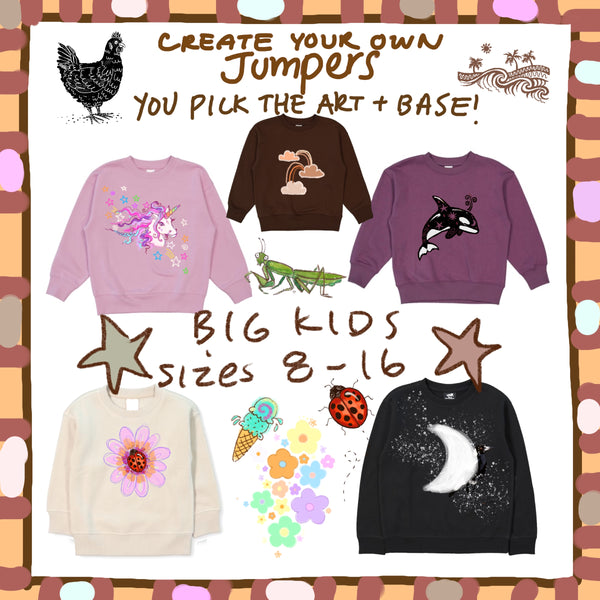 Create your own BIG KIDS JUMPERS - size 8 to 16