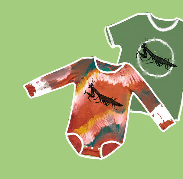Praying Mantis Stamp Onesie