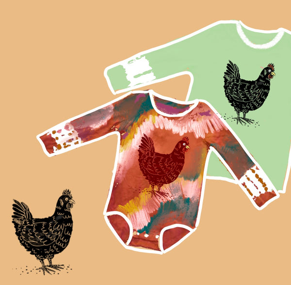 Chicken Stamp Onesie