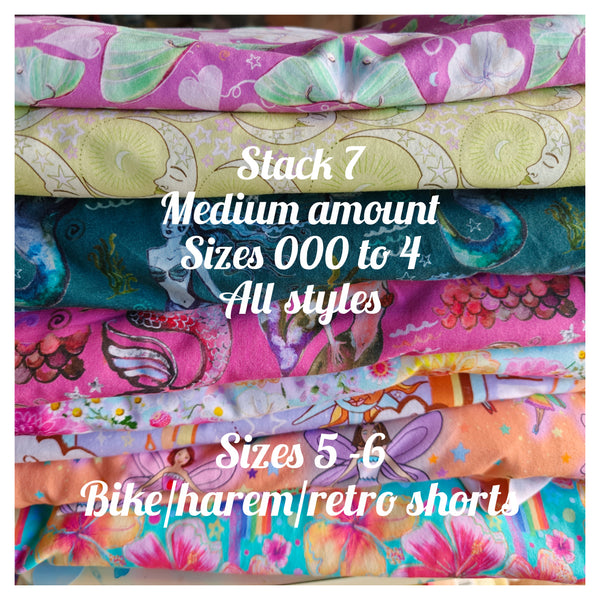 STACK 7 Feb Restock Fabric (medium amount 000-6) - flares/legs/tees/crops/shorts/bummies