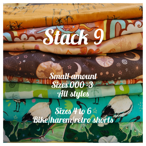 STACK 9 Feb Restock Fabric (small amount amount 000-6) - flares/legs/tees/crops/shorts/bummies