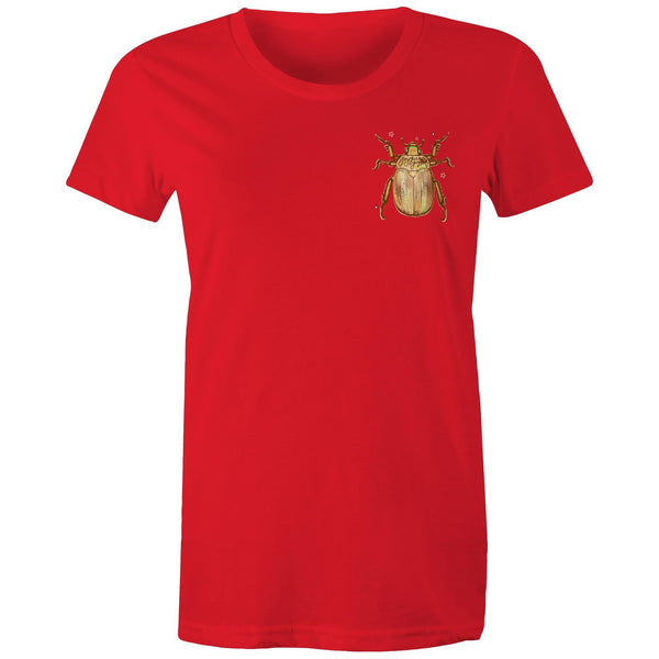 Christmas Beetle Pocket Desgin - Women's Maple Tee