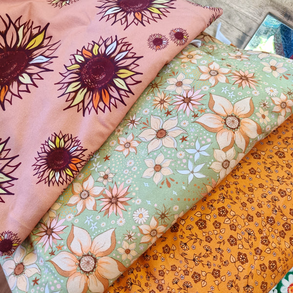 STACK 4 Feb Restock Fabric (lots of these designs all sizes) - flares/legs/tees/crops/shorts/bummies