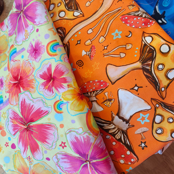 STACK 2 Feb Restock Fabric (lots of these designs all sizes) - flares/legs/tees/crops/shorts/bummies