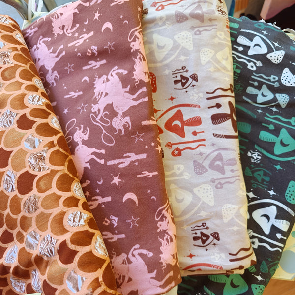 STACK 3 Feb Restock Fabric (lots of these designs all sizes) - flares/legs/tees/crops/shorts/bummies