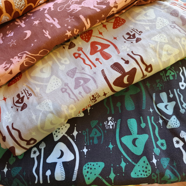 STACK 3 Feb Restock Fabric (lots of these designs all sizes) - flares/legs/tees/crops/shorts/bummies