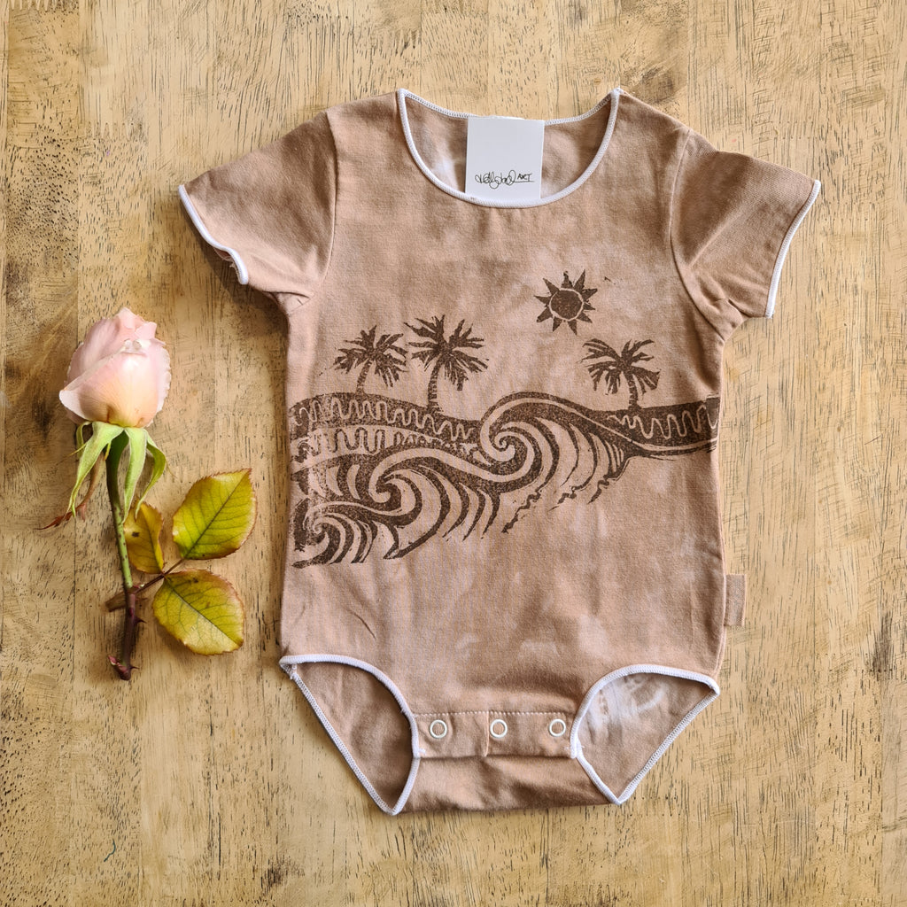 Island Vibes hand stamped Onesie