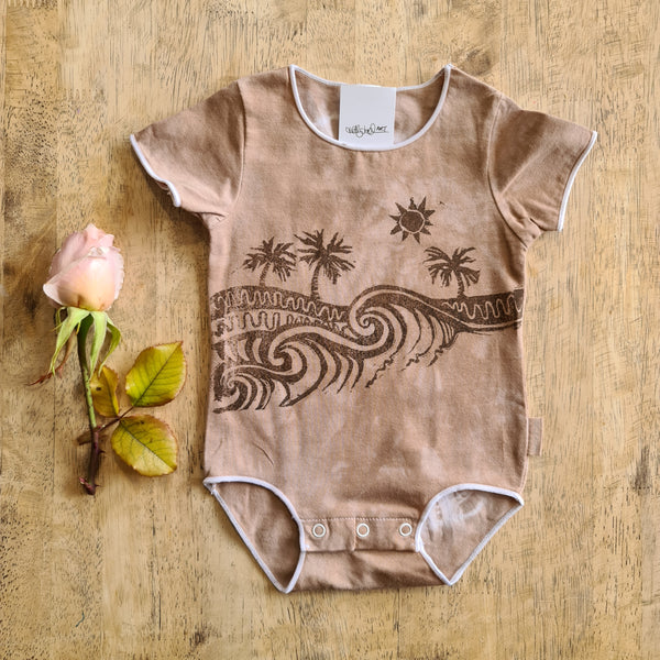 Island Vibes hand stamped Onesie