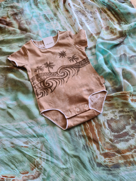 Island Vibes hand stamped Onesie