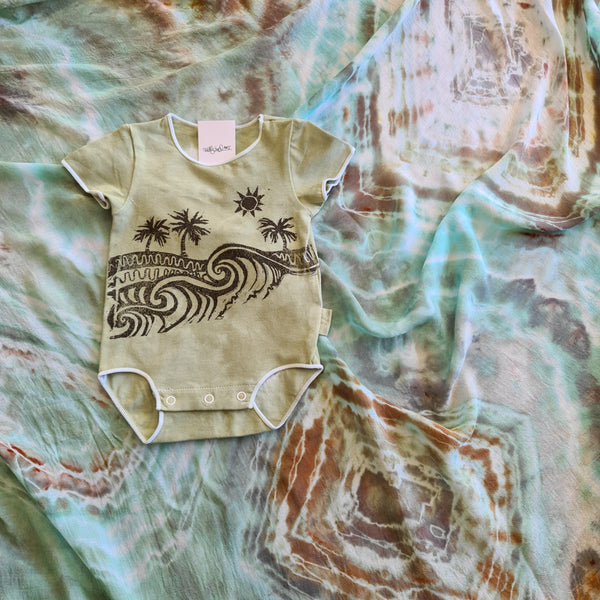 Island Vibes hand stamped Onesie