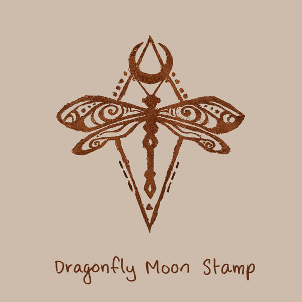 Dragonfly Moon Hand Stamped tshirt