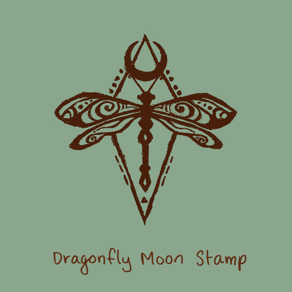 Dragonfly Moon Hand Stamped tshirt