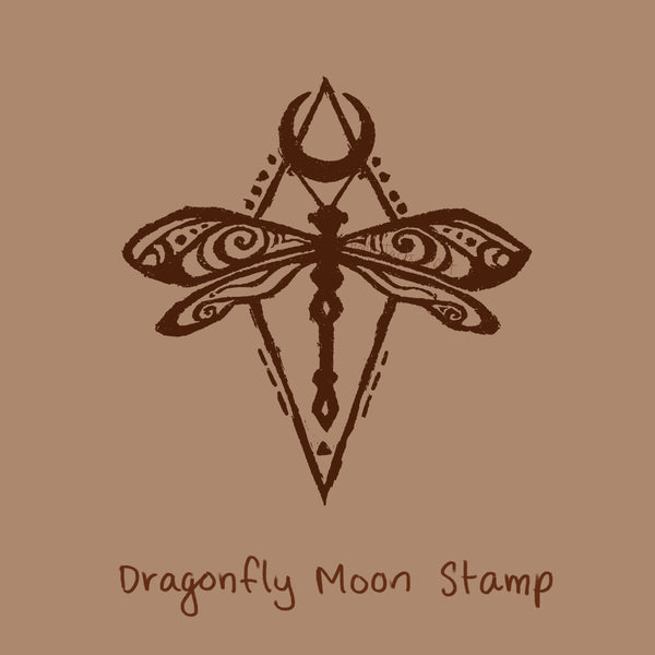Dragonfly Moon Hand Stamped tshirt
