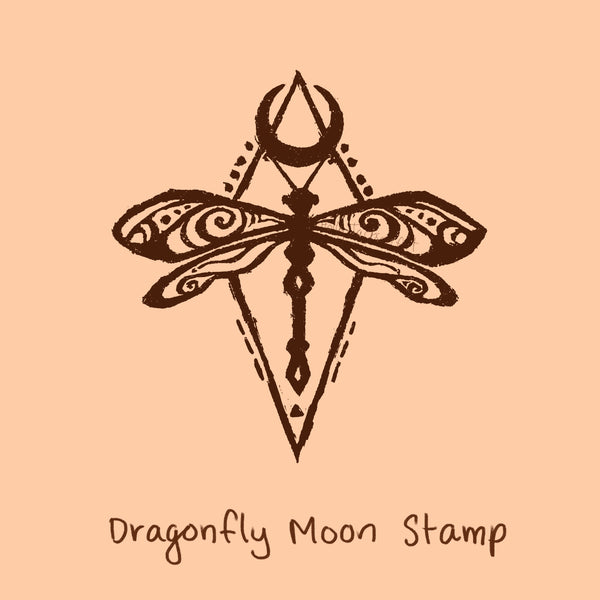 Dragonfly Moon hand stamped Onesie