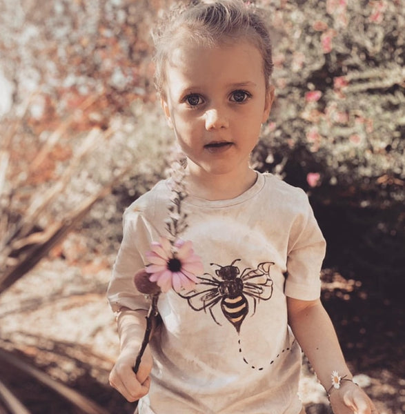 Hand painted and hand dyed Beez Kneez Tshirt