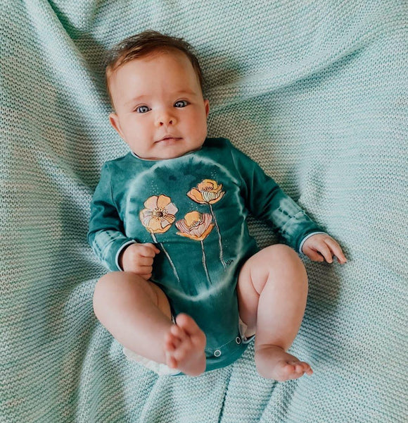 Hand painted and hand dyed Wild Poppies Tshirt
