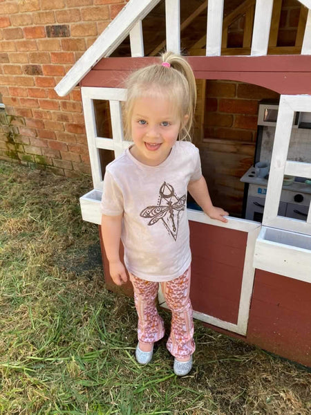 Dragonfly Moon Hand Stamped tshirt