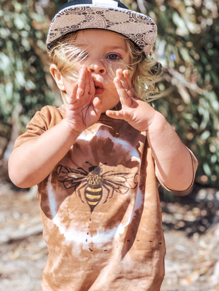 Hand painted and hand dyed Beez Kneez Tshirt