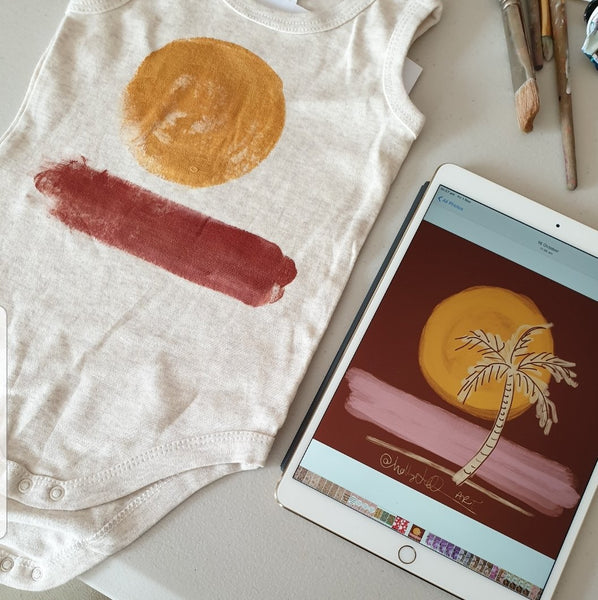 Sunset Palms Onesie